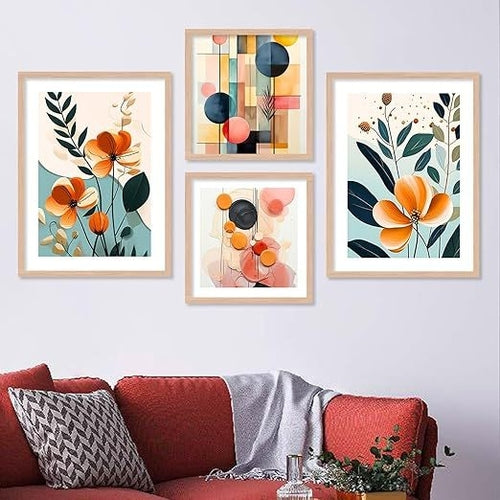 Premium Painting with Frame for Home Decoration - Modern Art Floral